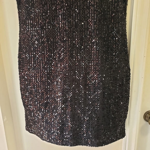 Suzy Shier Sequin Black Dress Size L - Picture 4 of 8